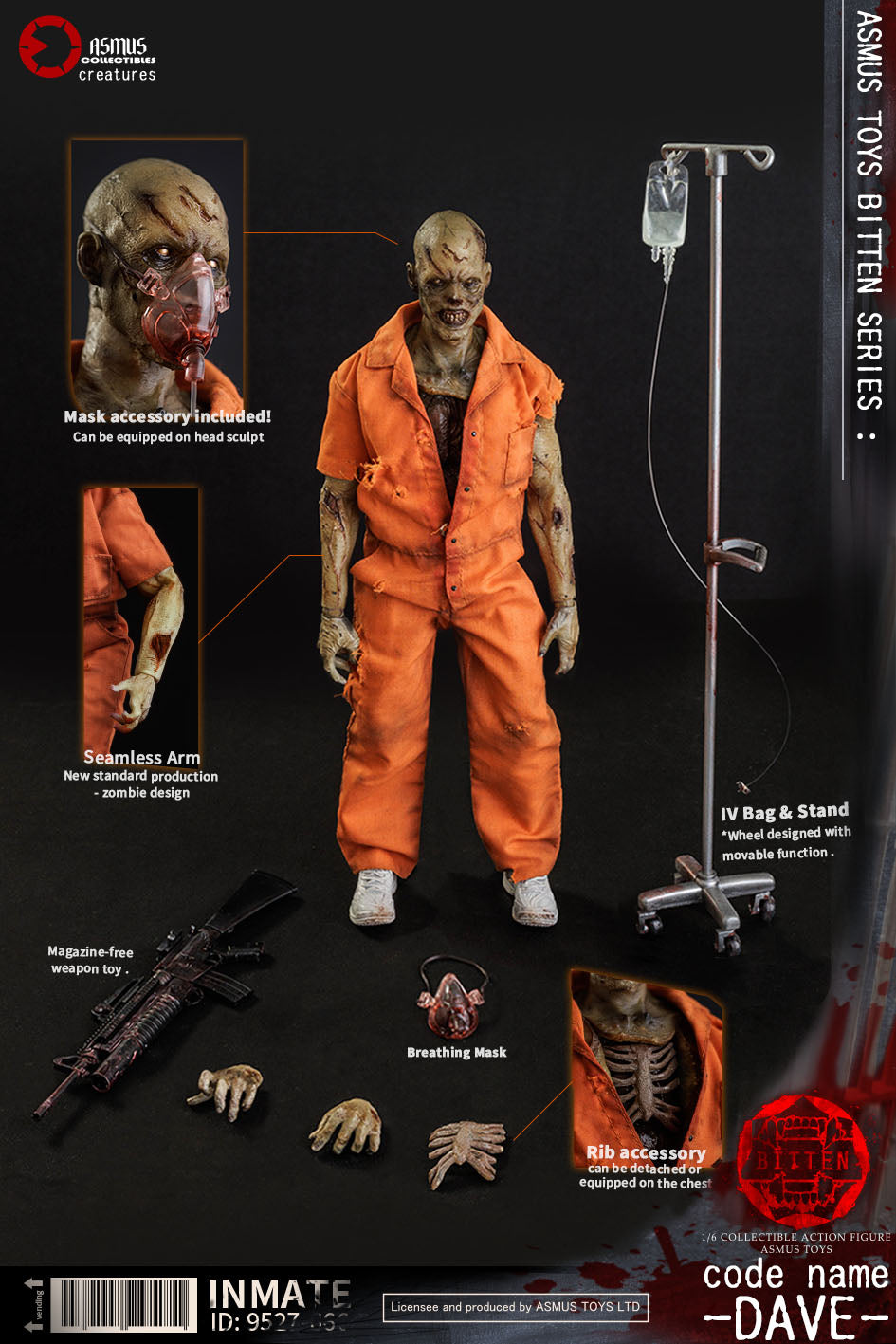 ASMUS TOYS 1/6 Biteシリーズ ゾンビ囚人 DAVE BITTEN : Dave – Asmus Collectibles